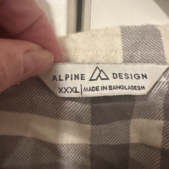 Alpine Design XXXL Gray Beige Plaid Shirt - Picture 9 of 10